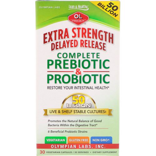 Olympian Labs, Extra Strength Delayed Release Complete Prebiotic & Probiotic, 50 Billion, 30 Vegetarian Capsules Review