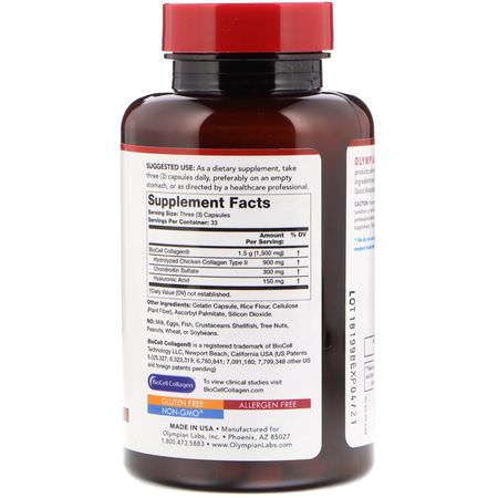 透明質酸, 指甲: Olympian Labs, Hyaluronic Acid, 150 mg, 100 Capsules