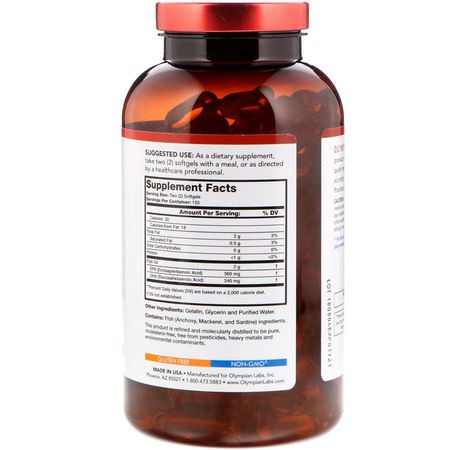 Omega-3魚油, EPA DHA: Olympian Labs, Omega-3 Fish Oils, 2000 mg, 240 Softgels