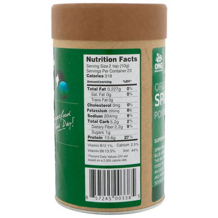 螺旋藻, 藻類: OMG! Organic Meets Good, Organic, Spirulina Powder, 8 oz (227 g)