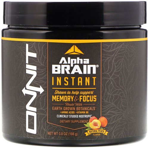 Onnit Alpha Brain Instant Natural Peach Memory & Focus Powder - 30