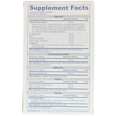 消化酶, 益生菌: Onnit, Total Gut Health, Supplement Packets, 15 Packets