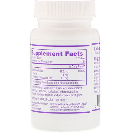 碘, 礦物質: Optimox, Iodoral, High Potency, 180 Tablets