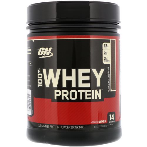 Optimum Nutrition, 100% Whey Protein, Double Rich Chocolate, 1 lb (454 g) Review