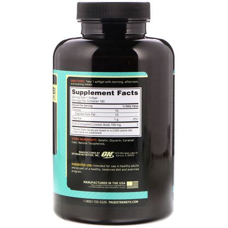 CLA共軛亞油酸, 重量: Optimum Nutrition, CLA, 750 mg, 180 Softgels