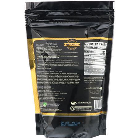 乳清蛋白, 運動營養: Optimum Nutrition, Gold Standard, 100% Isolate, Rich Vanilla, 12.69 oz (360 g)