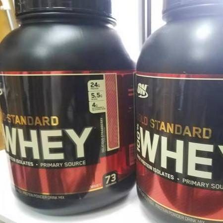 Optimum Nutrition, Gold Standard, 100% Whey, Delicious Strawberry, 2 lb (909 g)