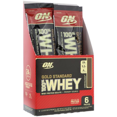 Optimum Nutrition, Gold Standard 100% Whey, Extreme Milk Chocolate, 6 Packs, 1.12 oz (32 g) Each Review