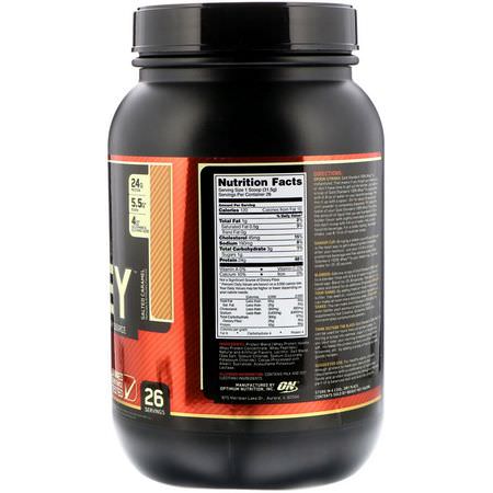 乳清蛋白, 運動營養: Optimum Nutrition, Gold Standard, 100% Whey, Salted Caramel, 1.81 lbs (819 g)