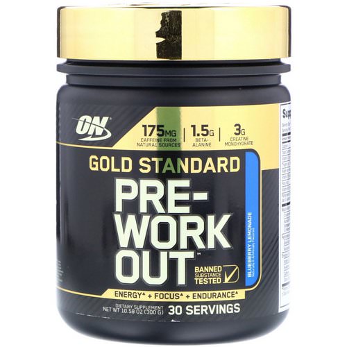 Optimum Nutrition, Gold Standard, Pre-Workout, Blueberry Lemonade, 10.58 oz (300 g) Review