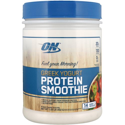 Optimum Nutrition, Greek Yogurt, Protein Smoothie, Strawberry, 1.02 lb (462 g) Review