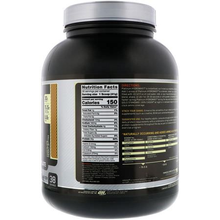 乳清蛋白水解物, 乳清蛋白: Optimum Nutrition, Platinum Hydro Whey, Chocolate Peanut Butter, 3.5 lbs (1.59 kg)