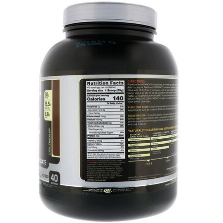乳清蛋白水解物, 乳清蛋白: Optimum Nutrition, Platinum Hydro Whey, Turbo Chocolate, 3.5 lbs (1.59 kg)