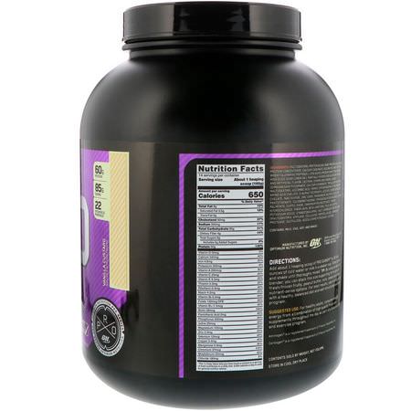 體重增加者, 蛋白質: Optimum Nutrition, Pro Gainer, High-Protein Weight Gainer, Vanilla Custard, 5.09 lbs (2.31 kg)