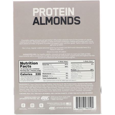 Optimum Nutrition Protein Snacks Almonds - 杏仁, 種子, 堅果, 蛋白質小吃