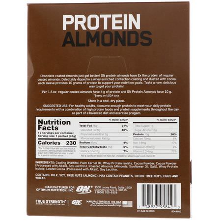 Optimum Nutrition Protein Snacks Almonds - 杏仁, 種子, 堅果, 蛋白質小吃
