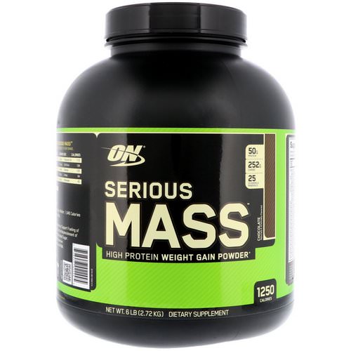 Optimum Nutrition, Serious Mass, High Protein Weight Gain Powder, Chocolate, 6 lbs (2.72 kg) Review