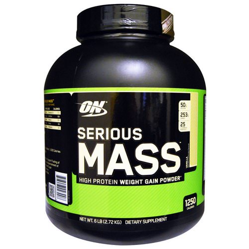 Optimum Nutrition, Serious Mass, High Protein Weight Gain Powder, Vanilla, 6 lbs (2.72 kg) Review