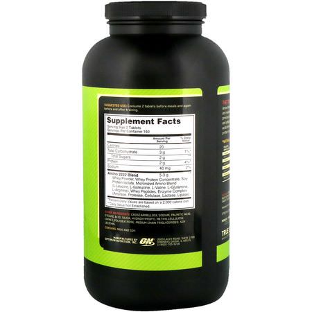 氨基酸: Optimum Nutrition, Superior Amino 2222 Tabs, 320 Tablets