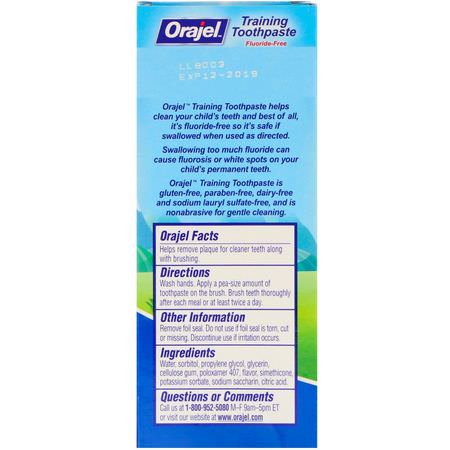 無氟化物, 牙膏: Orajel, Paw Patrol Training Toothpaste, Fluoride Free, Fruity Fun Flavor, 1.5 oz (42.5 g)