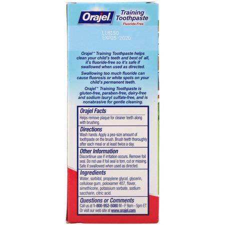 無氟化物, 牙膏: Orajel, Sesame Street Training Toothpaste, Flouride-Free, Berry Fun, 1.5 oz (42.5 g)
