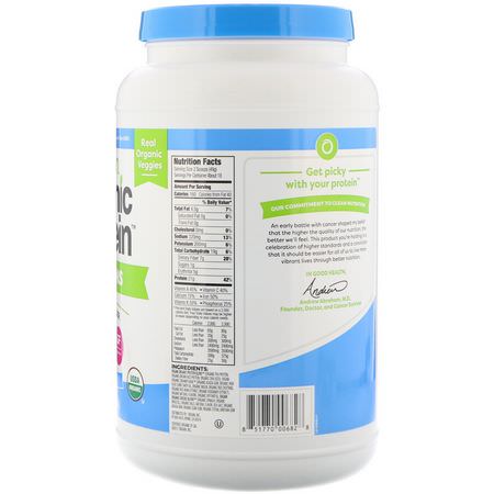 綠黨, 超級食品: Orgain, Organic Protein & Greens Protein Powder, Plant Based, Vanilla Bean, 1.94 lbs (882 g)
