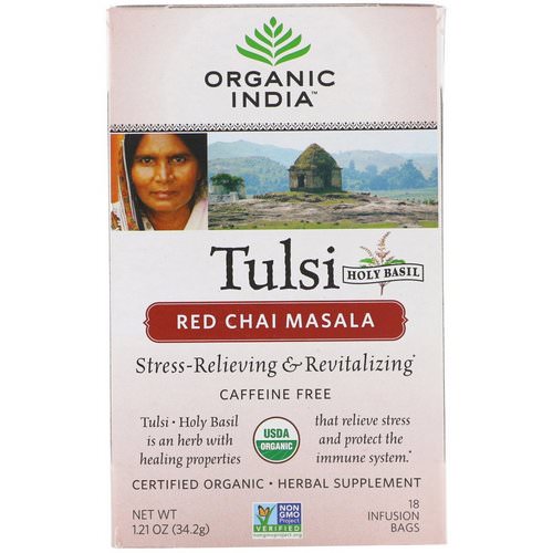 Organic India, Tulsi Tea, Red Chai Masala, Caffeine-Free, 18 Infusion Bags, 1.21 oz (34.2 g) Review