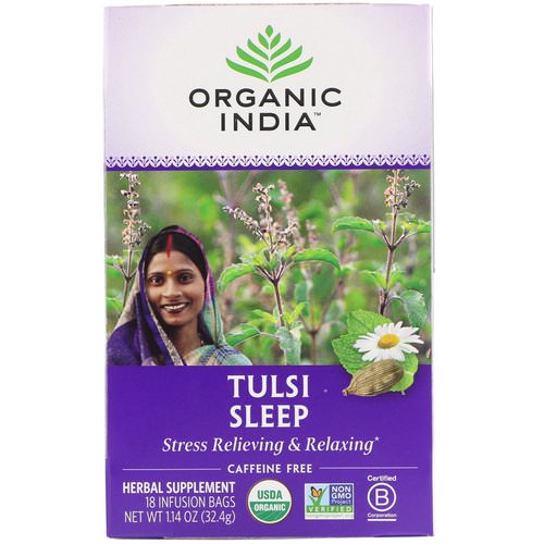 Organic India, Tulsi Tea, Sleep, Caffeine Free, 18 Infusion Bags, 1.14 oz (32.4 g) Review