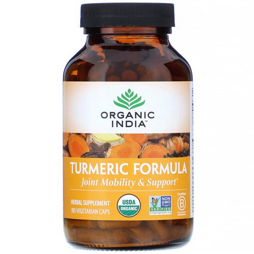 Organic India, Turmeric Formula, Joint Mobility & Support, 180 Vegetarian Caps Review