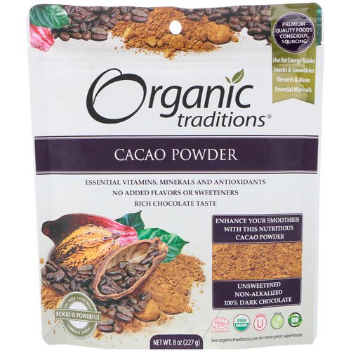 Organic Traditions, Cacao Powder, 8 oz (227 g) Review