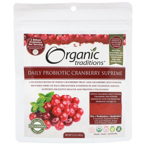 Organic Traditions, Daily Probiotic Cranberry Supreme, 2.12 oz (60 g) Review