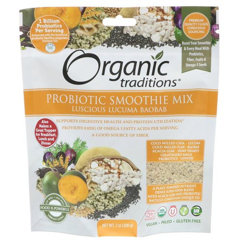 Organic Traditions, Probiotic Smoothie Mix, Luscious Lucuma Baobab, 7 oz (200 g) Review