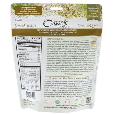 奎奴亞藜, 麵包: Organic Traditions, Sprouted Quinoa, 12 oz (340 g)