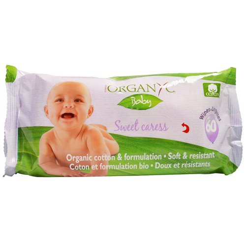 Organyc, Sweet Caress, Organic Cotton Baby Wipes, 60 Wipes Review
