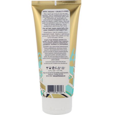 頭皮護理, 頭髮護理: Pacifica, Coconut Pro, Strong & Long Creamy Oil Mask, 6 fl oz (177 ml)