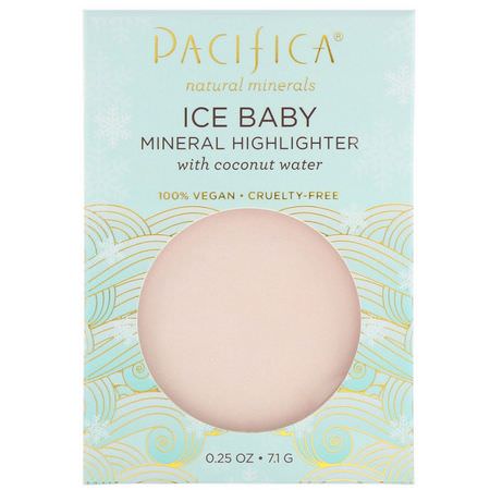 腮紅, 臉頰: Pacifica, Ice Baby Mineral Highlighter, 0.25 oz (7.1 g)