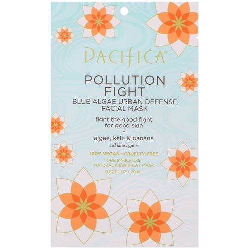 Pacifica, Pollution Fight, Blue Algae Urban Defense Facial Mask, 1 Mask, 0.67 fl oz (20 ml) Review