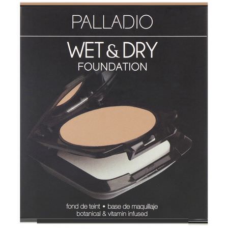 粉底液, 臉部: Palladio, Wet & Dry Foundation, Everlasting Tan, 0.28 oz (8 g)