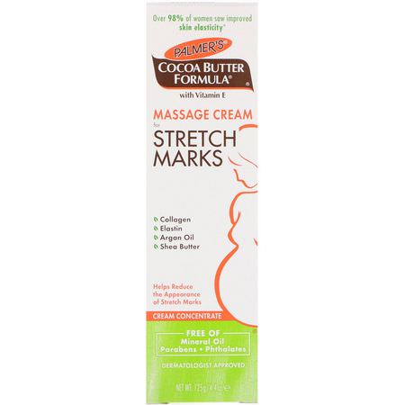 疤痕, 妊娠紋: Palmer's, Cocoa Butter Formula, Massage Cream for Stretch Marks, 4.4 oz (125 g)