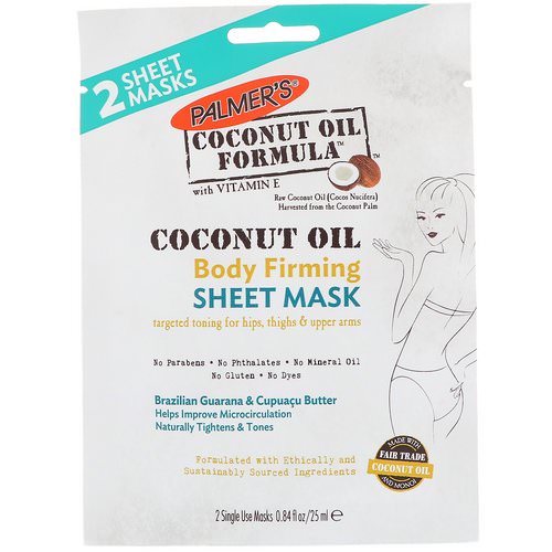 Palmer's, Coconut Oil, Body Firming Sheet Mask, 2 Sheet Masks, 0.84 fl oz (25 ml) Review
