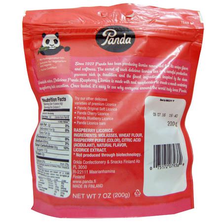 糖果, 巧克力: Panda Licorice, All Natural Raspberry Licorice, 7 oz (200 g)
