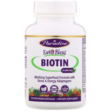 Paradise Herbs Biotin - 生物素, 指甲, 皮膚, 頭髮