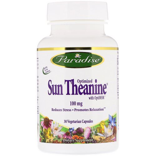 Paradise Herbs, Optimized Sun Theanine, 100 mg, 30 Vegetarian Capsules Review