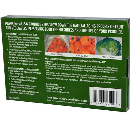 容器, 食物儲藏: PEAKfresh USA, Produce Bags, Reusable, 10 - 12
