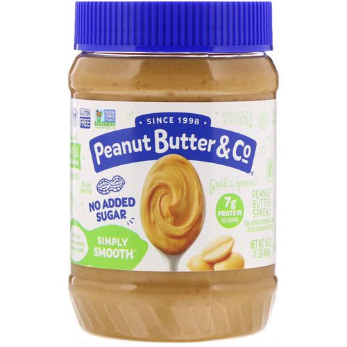 Peanut Butter & Co, Simply Smooth, Peanut Butter Spread, No Added Sugar, 16 oz (454 g) Review
