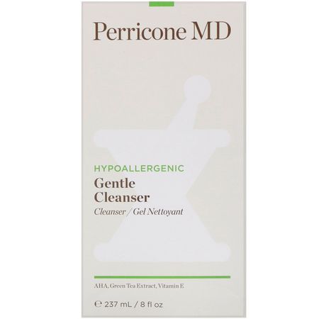 清潔劑, 洗面奶: Perricone MD, Hypoallergenic, Gentle Cleanser, 8 fl oz (237 ml)