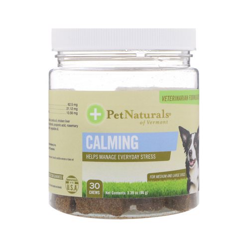 Pet Naturals of Vermont, Calming, For Medium & Large Dogs, 30 Chews, 3.39 oz (96 g) Review