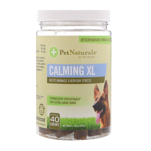 Pet Naturals of Vermont, Calming XL, For Extra Large Dogs, 40 Chews, 7.05 oz (200 g) Review