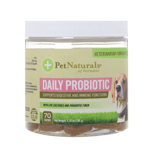Pet Naturals of Vermont, Daily Probiotic, For Dogs, 70 Chews, 3.70 oz (105 g) Review