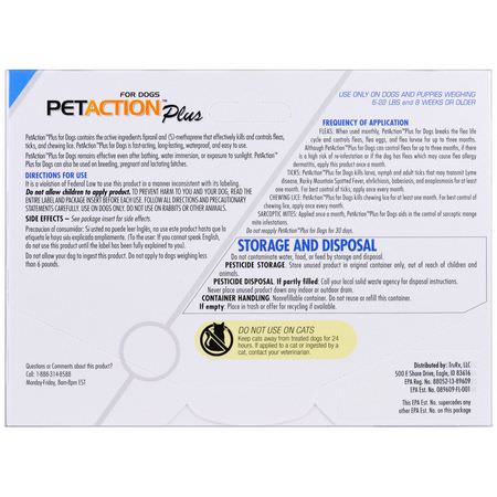 蝨子防禦, 跳蚤: PetAction Plus, For Small Dogs, 3 Doses - 0.023 fl oz
